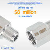 LTWFITTING Bar Production Stainless Steel 316 Pipe Fitting 1/8 Inch Female x 1/8 Inch Male NPT Adapter Air Fuel Water (Pack of 25)