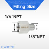 LTWFITTING Bar Production Stainless Steel 316 Pipe Fitting 1/4 Inch Female x 1/8 Inch Male NPT Adapter Air Fuel Water (Pack of 600)