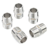 LTWFITTING Bar Production Stainless Steel 316 Pipe Hex Nipple Fitting 3/4 Inch x 3/4 Inch Male NPT Water Boat (Pack of 5)