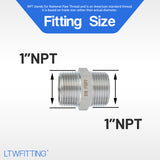 LTWFITTING Bar Production Stainless Steel 316 Pipe Hex Nipple Fitting 1 Inch Male NPT Water Boat (Pack of 5)