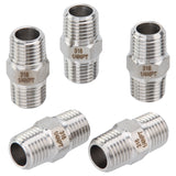 LTWFITTING Class 3000 Stainless Steel 316 Pipe Hex Nipple Fitting 1/4 Inch Male NPT Air Fuel Water (Pack of 5)