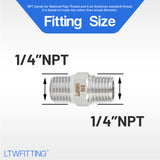 LTWFITTING Stainless Steel 316 Pipe Hex Nipple Fitting 1/4 Inch Male NPT Air Fuel Water (Pack of 500)