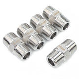 LTWFITTING Class 3000 Stainless Steel 316 Pipe Hex Nipple Fitting 1/2 Inch Male NPT Air Fuel Water (Pack of 5)