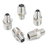 LTWFITTING Bar Production Stainless Steel 316 Pipe Hex Reducing Nipple Fitting 1/4 Inch x 1/8 Inch Male NPT Water Boat (Pack of 5)