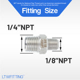 LTWFITTING Bar Production Stainless Steel 316 Pipe Hex Reducing Nipple Fitting 1/4 Inch x 1/8 Inch Male NPT Water Boat (Pack of 700)