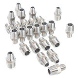 LTWFITTING Bar Production Stainless Steel 316 Pipe Hex Reducing Nipple Fitting 1/4 Inch x 1/8 Inch Male NPT Water Boat (Pack of 25)