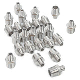 LTWFITTING Bar Production Stainless Steel 316 Pipe Hex Reducing Nipple Fitting 3/8 Inch x 1/8 Inch Male NPT Water Boat (Pack of 25)