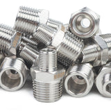 LTWFITTING Bar Production Stainless Steel 316 Pipe Hex Reducing Nipple Fitting 3/8 Inch x 1/8 Inch Male NPT Water Boat (Pack of 500)