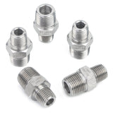 LTWFITTING Class 3000 Stainless Steel 316 Pipe Hex Reducing Nipple Fitting 3/8 Inch x 1/4 Inch Male NPT (Pack of 5)