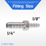 LTWFITTING Bar Production Stainless Steel 316 Barb Splicer Mender 1/4 Inch Hose ID x 1/8 Inch Hose ID Fitting Air Water Fuel Boat (Pack of 700)