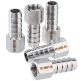 LTWFITTING Bar Production Stainless Steel 316 Barb Fitting Coupler 3/8 Inch Hose ID x 1/8 Inch Female NPT Air Fuel Water (Pack of 5)