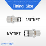 LTWFITTING Bar Production Stainless Steel 316 Pipe Fitting 1/4 Inch x 1/8 Inch Female NPT Reducing Coupling Water Boat (Pack of 5)