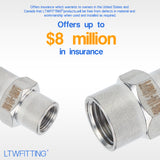 LTWFITTING Bar Production Stainless Steel 316 Pipe Fitting 1/4 Inch x 1/8 Inch Female NPT Reducing Coupling Water Boat (Pack of 25)