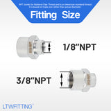 LTWFITTING Bar Production Stainless Steel 316 Pipe Fitting 3/8 Inch x 1/8 Inch Female NPT Reducing Coupling Water Boat (Pack of 5)