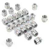 LTWFITTING Bar Production Stainless Steel 316 Pipe Fitting 3/8 Inch x 1/8 Inch Female NPT Reducing Coupling Water Boat (Pack of 25)