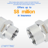 LTWFITTING Bar Production Stainless Steel 316 Pipe Fitting 3/8 Inch x 1/4 Inch Female NPT Reducing Coupling Water Boat (Pack of 25)