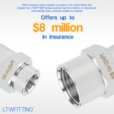 LTWFITTING Bar Production Stainless Steel 316 Pipe Fitting 1/2 Inch x 1/4 Inch Female NPT Reducing Coupling Water Boat (Pack of 300)