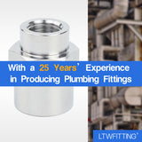 LTWFITTING Bar Production Stainless Steel 316 Pipe Fitting 1/2 Inch x 1/4 Inch Female NPT Reducing Coupling Water Boat (Pack of 300)