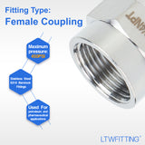 LTWFITTING Bar Production Stainless Steel 316 Pipe Fitting 3/4 Inch Female NPT Coupling Water Boat (Pack of 25)