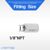 LTWFITTING Class 3000 Stainless Steel 316 Pipe Fitting 1/8 Inch Female NPT Coupling Water Boat (Pack of 25)