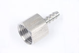 LTWFITTING Bar Production Stainless Steel 316 Barb Fitting Coupler 1/4 Inch Hose ID x 1/2 Inch Female NPT Air Fuel Water (Pack of 5)