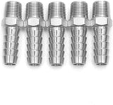 LTWFITTING Bar Production Stainless Steel 316 Barb Fitting Coupler/Connector 5/16 Inch Hose ID x 1/8 Inch Male NPT Air Fuel Water (Pack of 5)