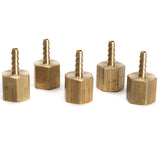 LTWFITTING Lead Free Brass Fitting Coupler/Adapter 1/8 Inch Hose Barb x 1/4 Inch Female NPT Fuel Gas Water (Pack of 5)