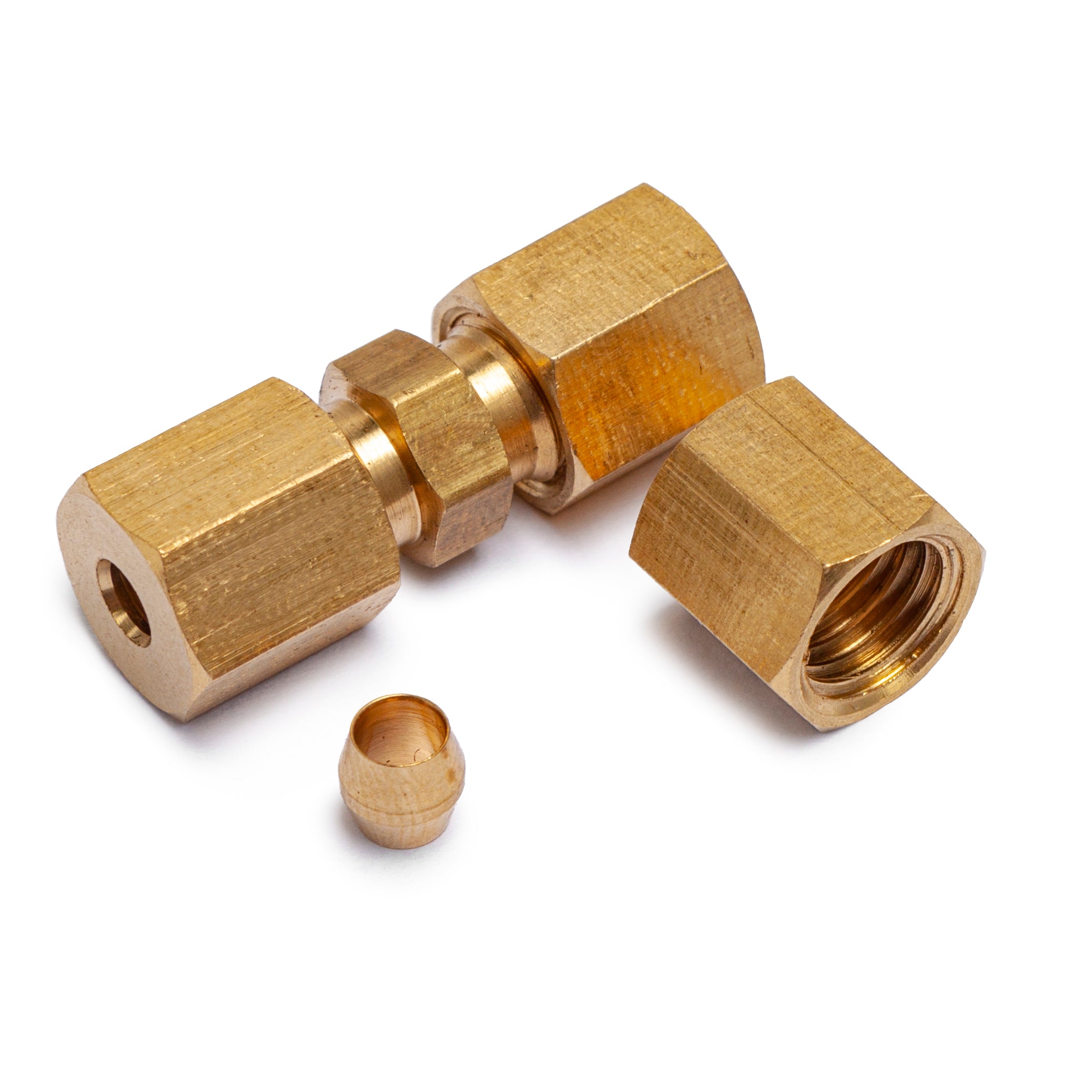 LTWFITTING 3/8-Inch OD 90 Degree Compression Union Elbow,Brass Compression  Fitting(Pack of 5)