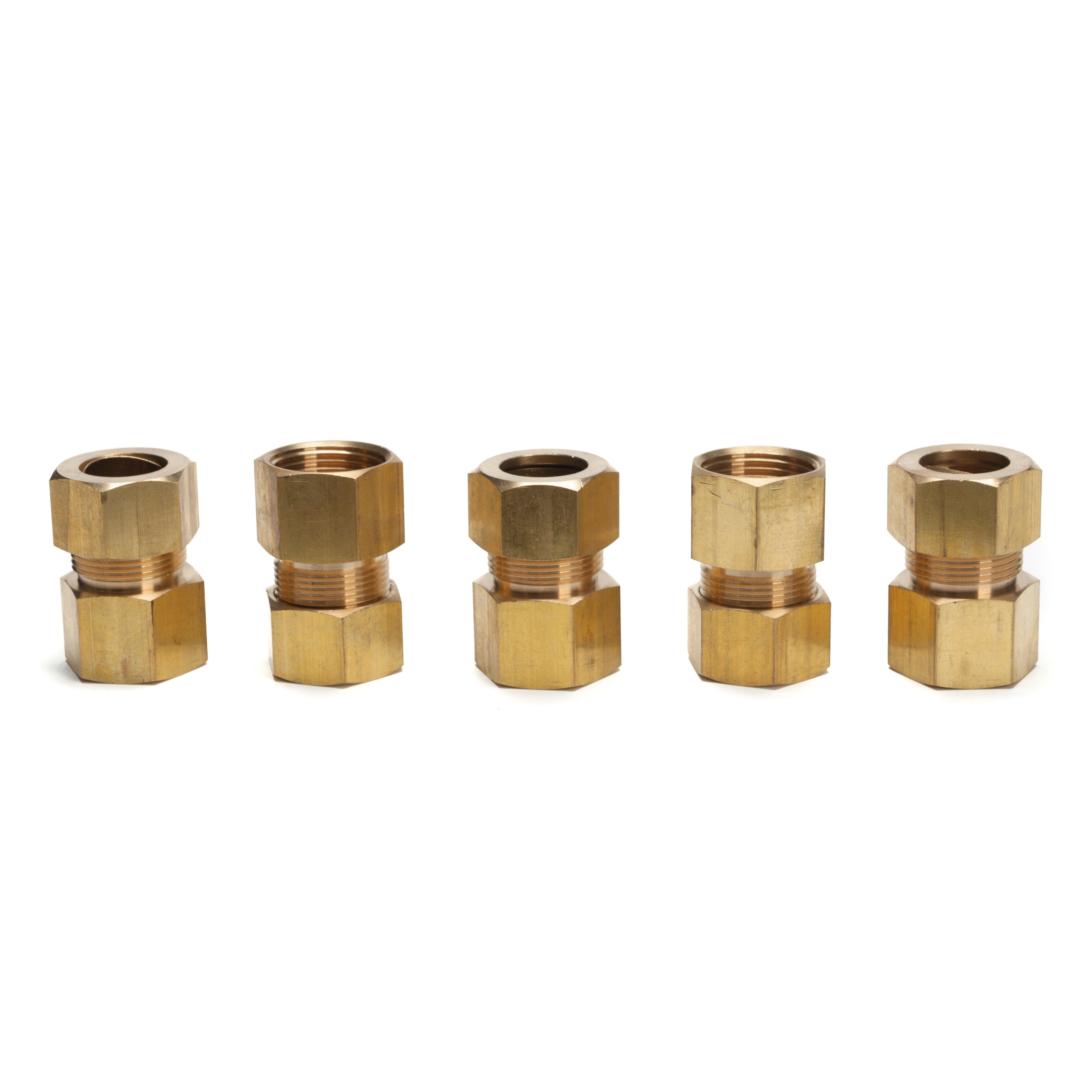 LTWFITTING Lead Free 3/8-Inch OD Compression Union, Brass Compression  Fitting (Pack of 5)